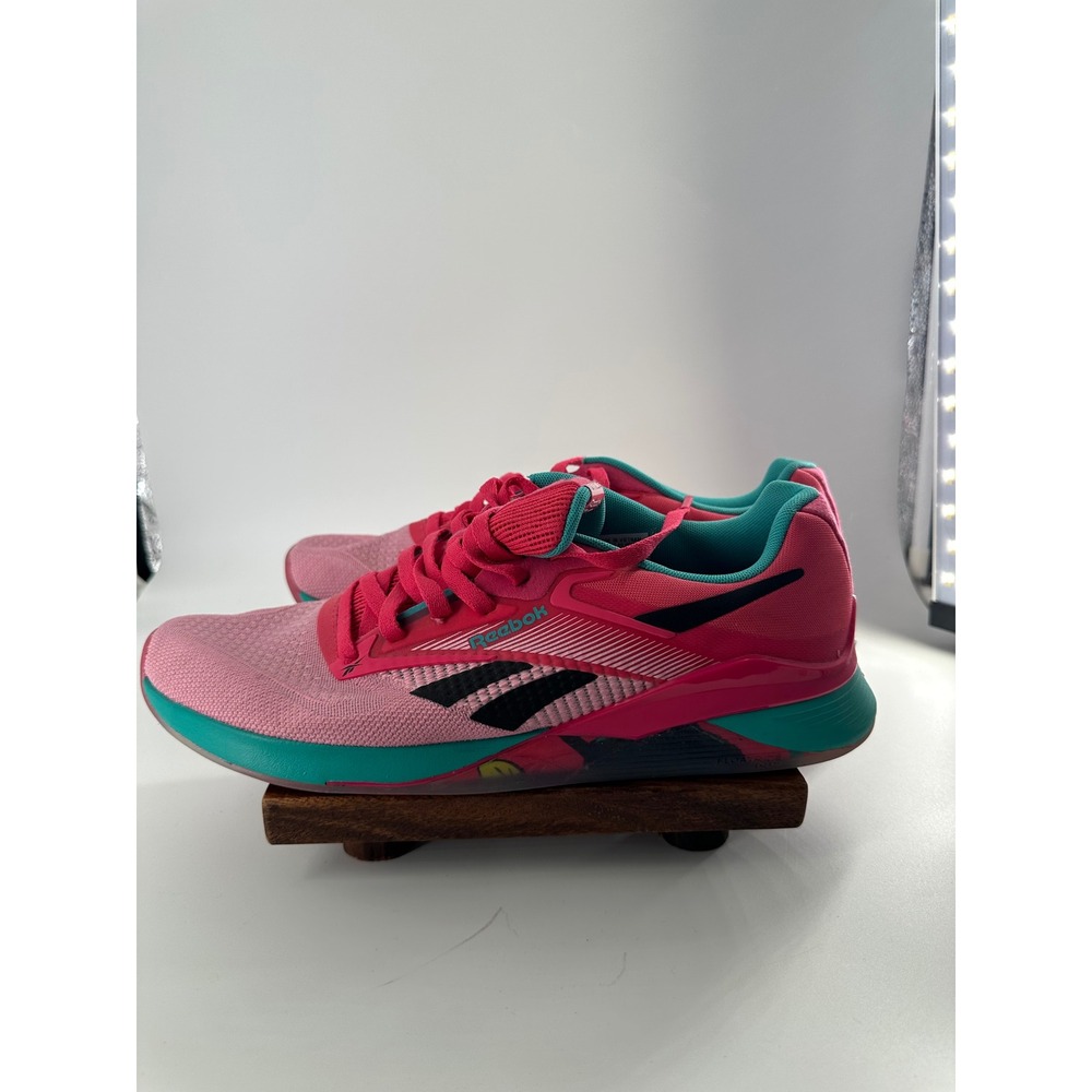 Reebok Nano X4 Training Shoes Pink Teal Graphic 1000200019 Womens 10.5
